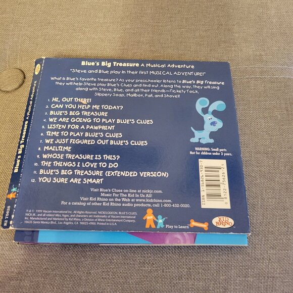 Blue's Clues: Blue's Big Treasure: A Musical Adventure (CD, 1999) w/ Stickers - Picture 2 of 6